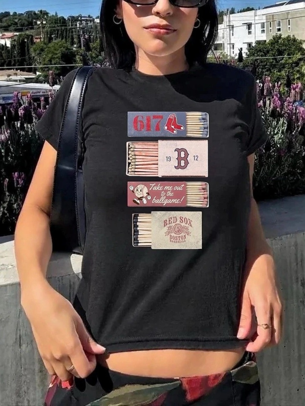 Boston Red Sox 617 Take Me Out To The Ballgame Matchboxes Graphic T-Shirt